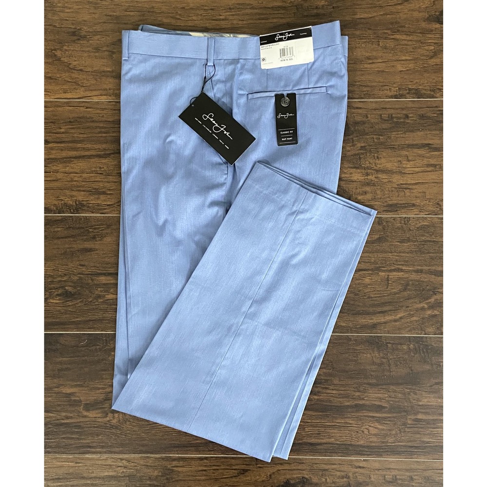 Sean John Men's Size 40x32 Classic Fit Suit Pants Solid Blue NEW